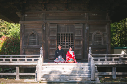 称名寺　和装　前撮り　安い　満開　いつ　座る　正座　横浜　赤　色打掛