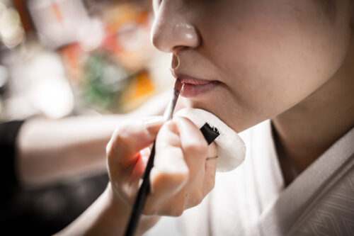 七尾市　妙国寺　結婚式　和装　神前　仏前　ウェディング　白無垢　綿帽子　メイクシーン