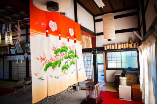 七尾市　妙国寺　結婚式　和装　神前　仏前　ウェディング　白無垢　綿帽子　花嫁のれん