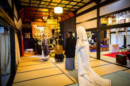 七尾市　妙国寺　結婚式　和装　神前　仏前　ウェディング　白無垢　綿帽子