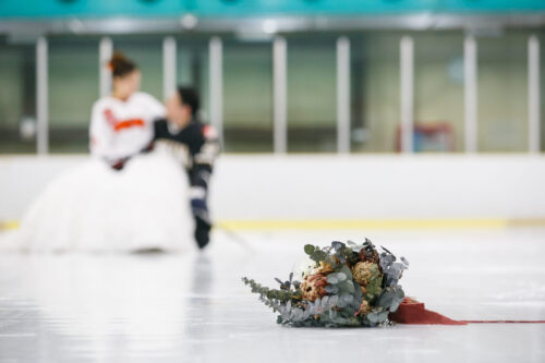 アイス　ホッケー　リンク　氷上　木村拓哉　プライド　オリンピック　ユニフォーム　フォトウェディング　スケート　パック　県民スポレク　金沢　ブーケ