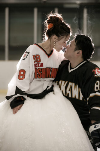 アイス　ホッケー　リンク　氷上　木村拓哉　プライド　オリンピック　ユニフォーム　フォトウェディング　スケート　パック　県民スポレク　金沢　湯気