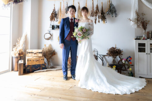 洋装　スタジオ　フォトウェディング　スタジオ　写真　結婚式　前撮り