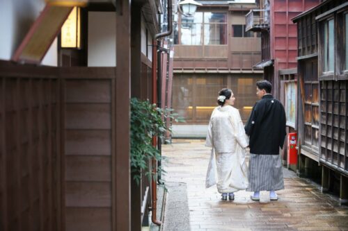 金沢　ひがし　茶屋街　和装　フォトウェディング