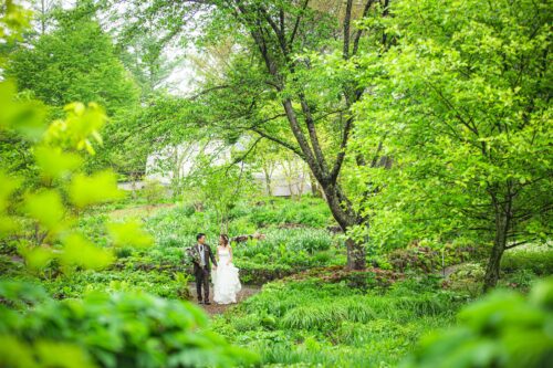 軽井沢 ムーゼ 森 フォトウェディング 自然 ナチュラル