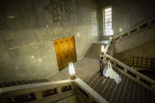 東京国立博物館の大階段を上から