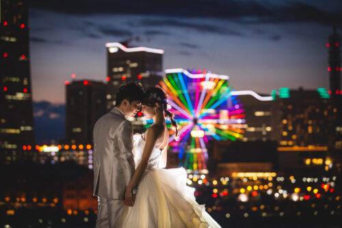 横浜 大さん橋 大桟橋 夜景 ナイト ロケ フォト ウェディング