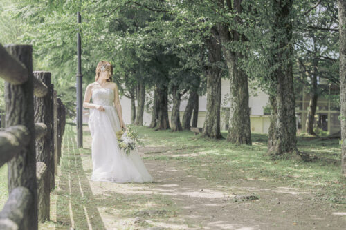 矢ヶ崎公園　フォトウェディング　ドレス