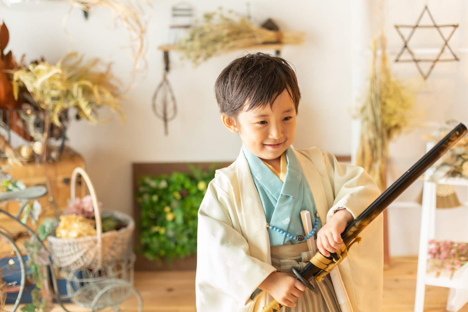 七五三の撮影事例 5歳男の子 羽織袴