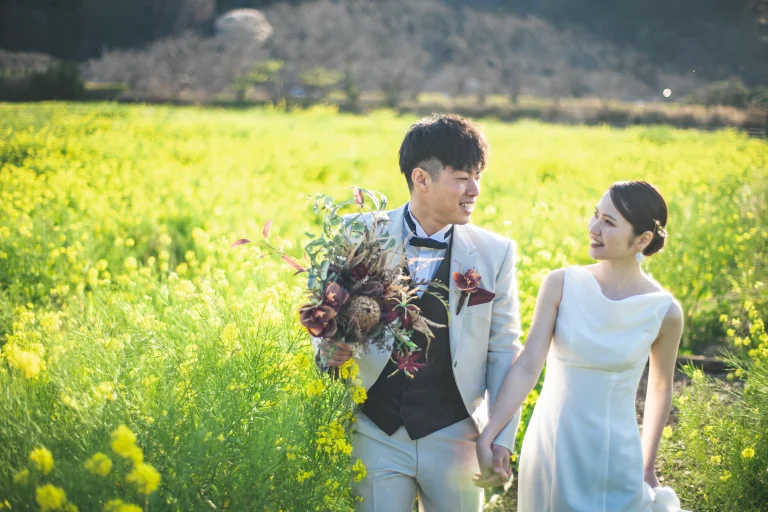 南伊豆の菜の花畑でフォトウェディング・前撮り