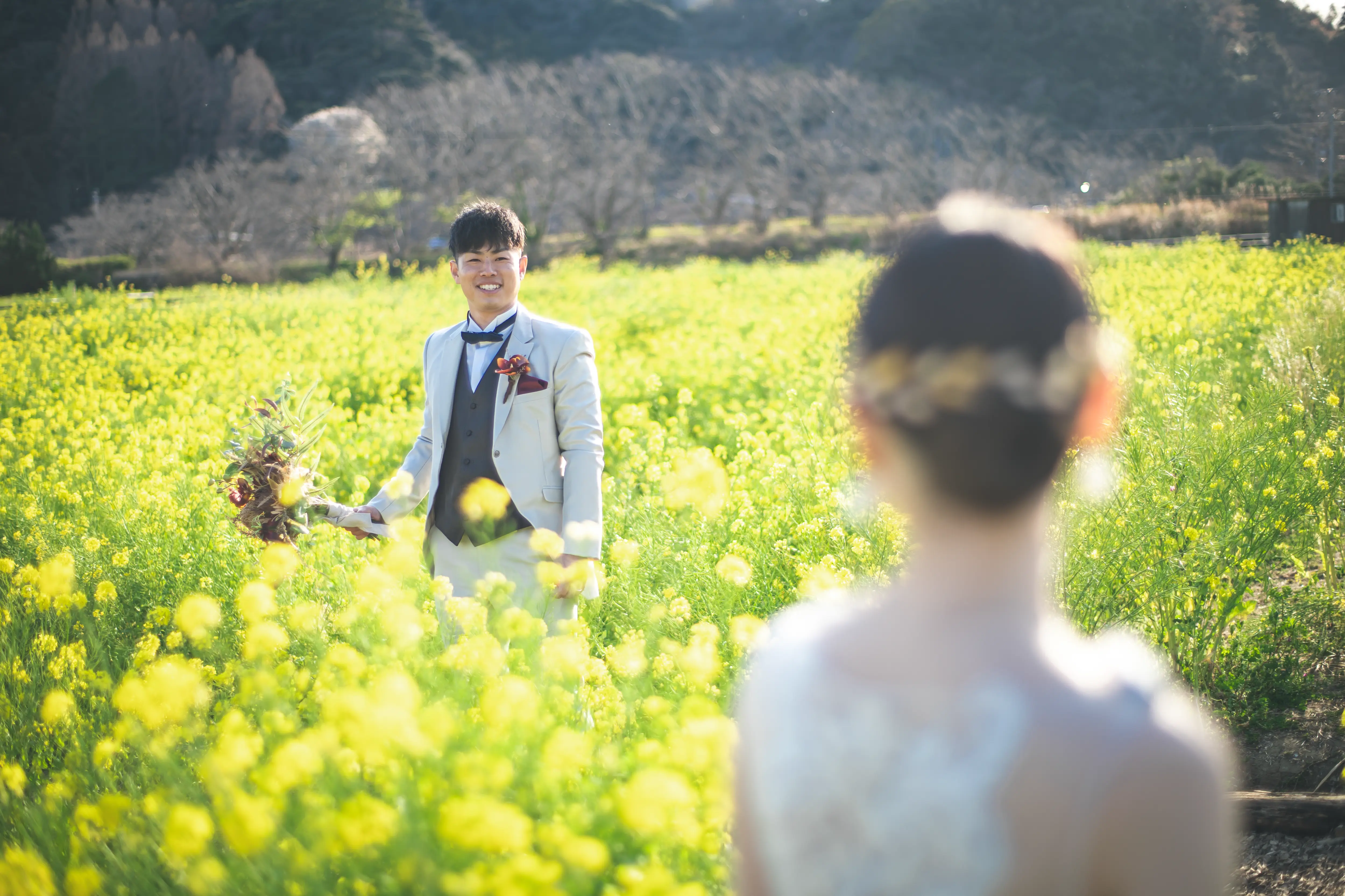 南伊豆・菜の花畑でのフォトウェディング・前撮り02