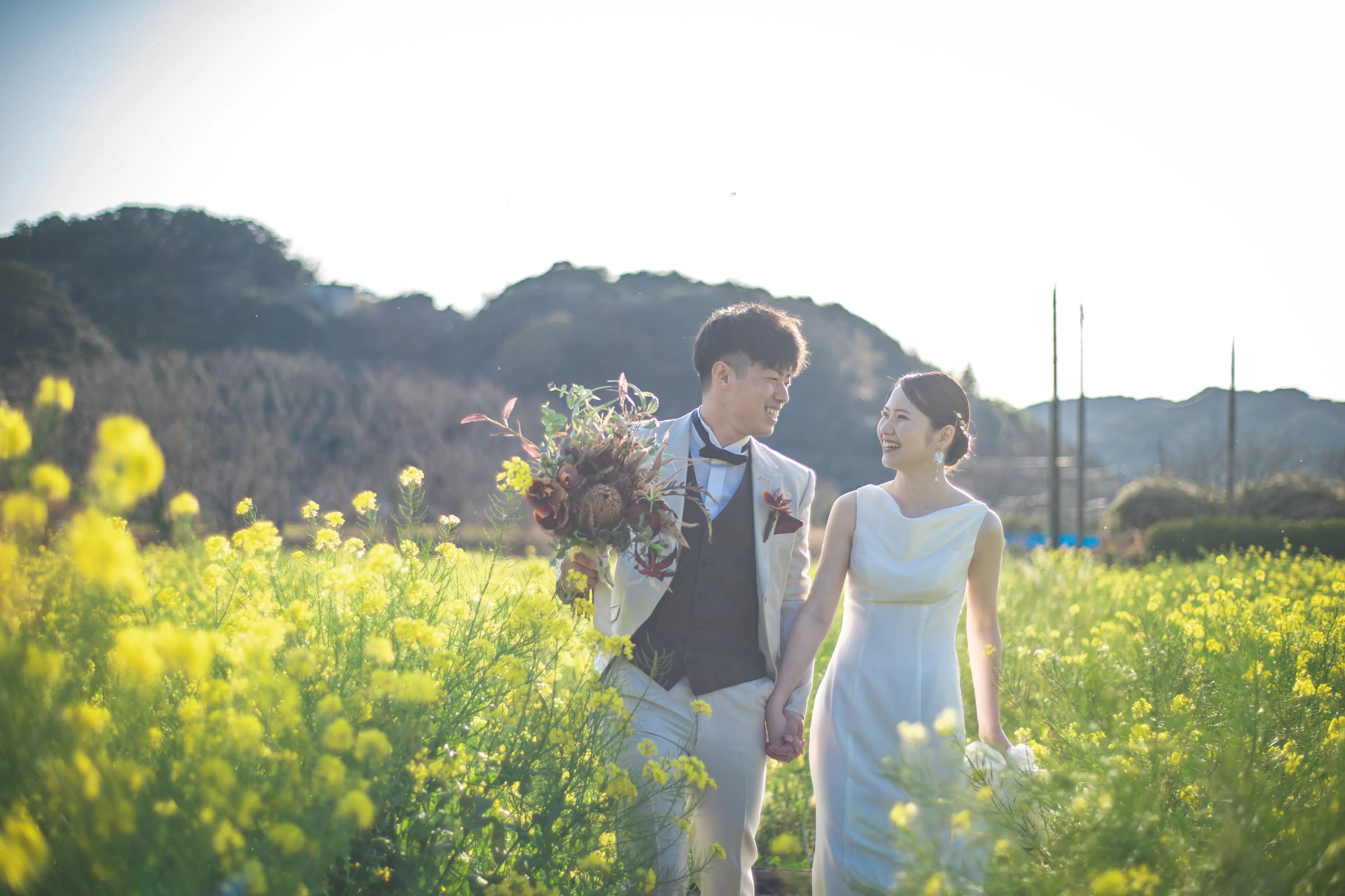 南伊豆・菜の花畑でのフォトウェディング・前撮り06