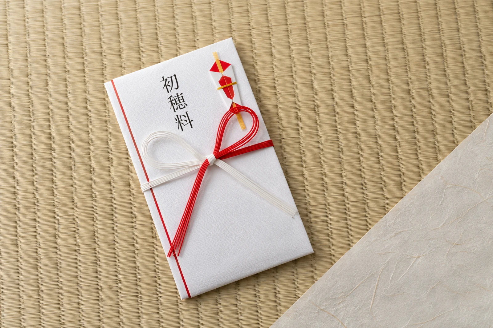 紅白蝶結びののし袋|表書きは「初穂料」