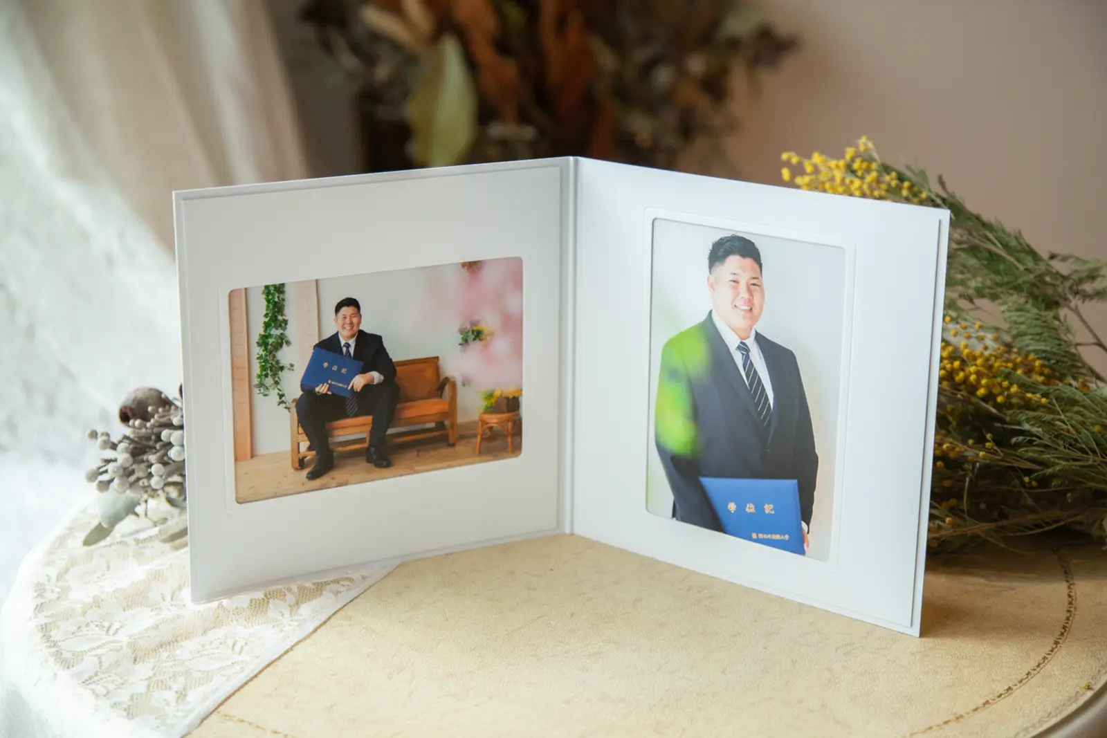 記念写真を2面で残せるスタンダード写真台紙