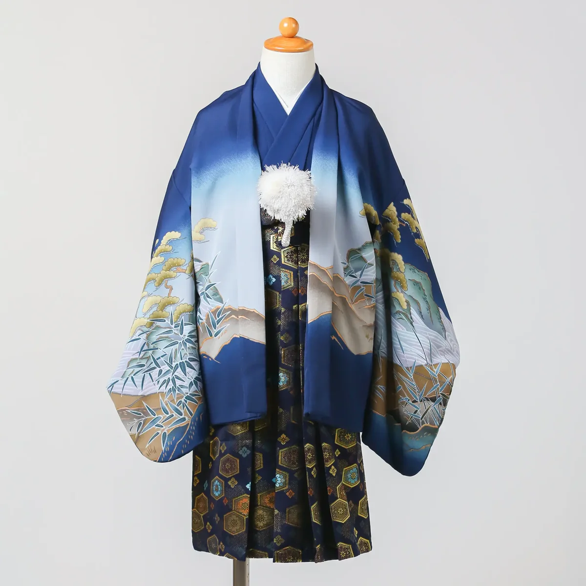 七五三 3歳男の子の羽織袴 紺・松 品番B3-105｜フォトジェリッシュ金沢店
