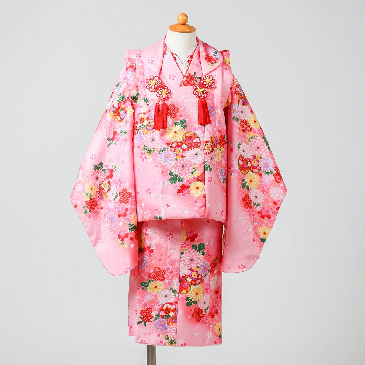 七五三 3歳女の子の被布 ピンク・菊・毬 品番G3-103｜フォトジェリッシュ金沢店