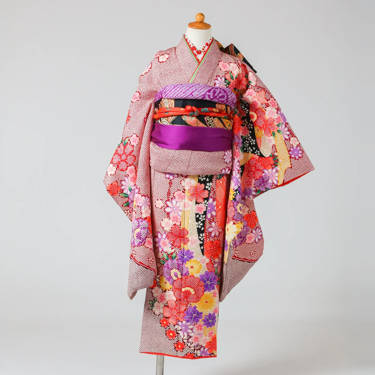 七五三 7歳女の子の四つ身 ピンク・菊柄 品番G7-108｜フォトジェリッシュ金沢店