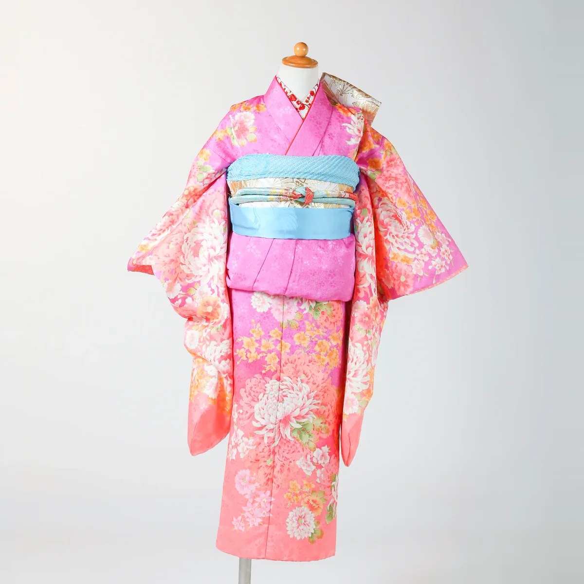 七五三 7歳女の子の四つ身 ピンク・菊柄 品番G7-112｜フォトジェリッシュ金沢店