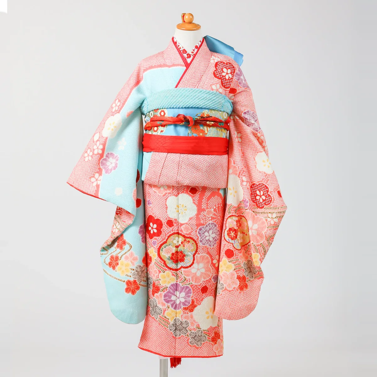 七五三 7歳女の子の四つ身 ピンク・梅柄 品番G7-118｜フォトジェリッシュ金沢店