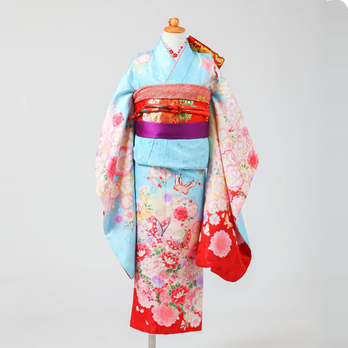 七五三 7歳女の子の四つ身 赤・桜柄 品番G7-134｜フォトジェリッシュ金沢店