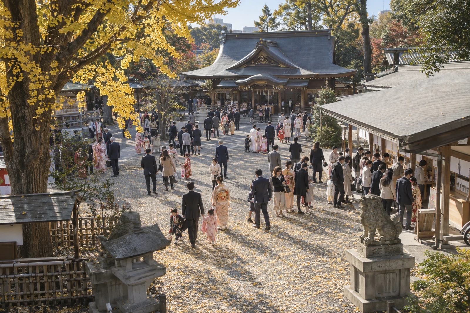 11月の七五三シーズンの神社｜土日の午前は混み合う