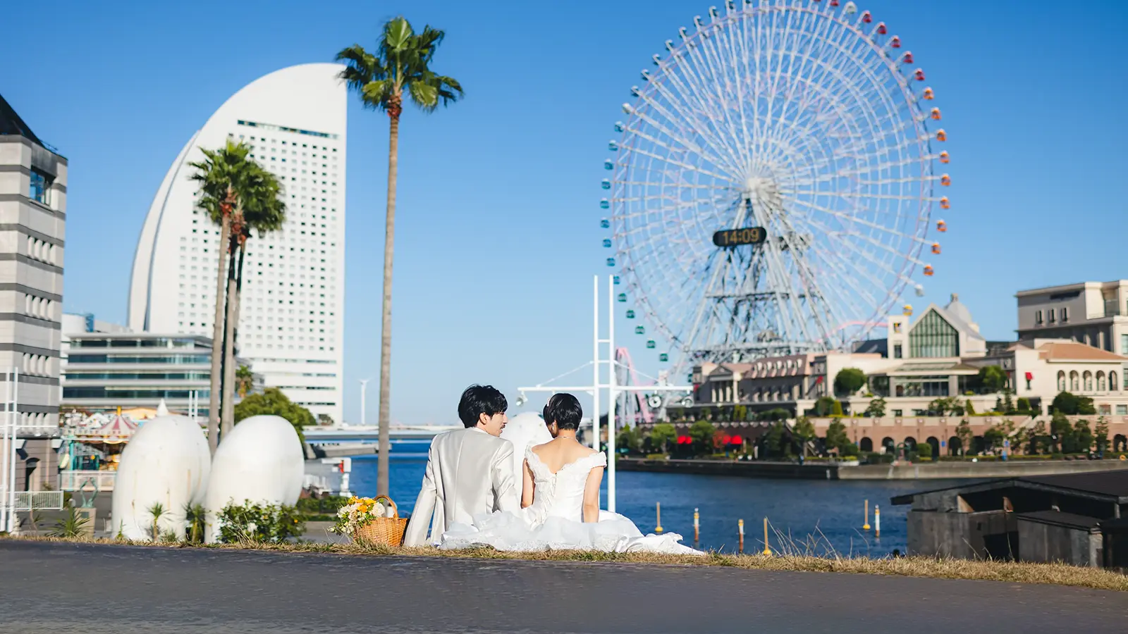 横浜みなとみらいで撮影したフォトウェディング