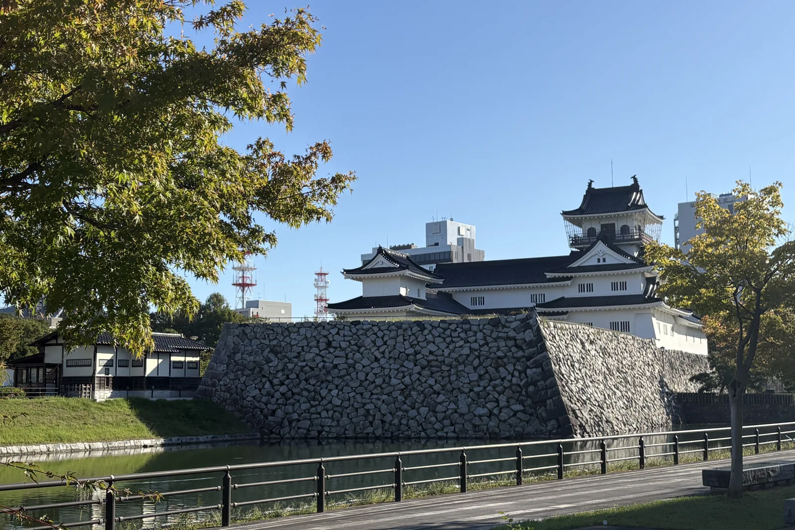 石垣と富山城の天守